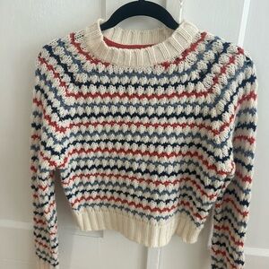 Sundry Red and Blue Crew Neck Sweater